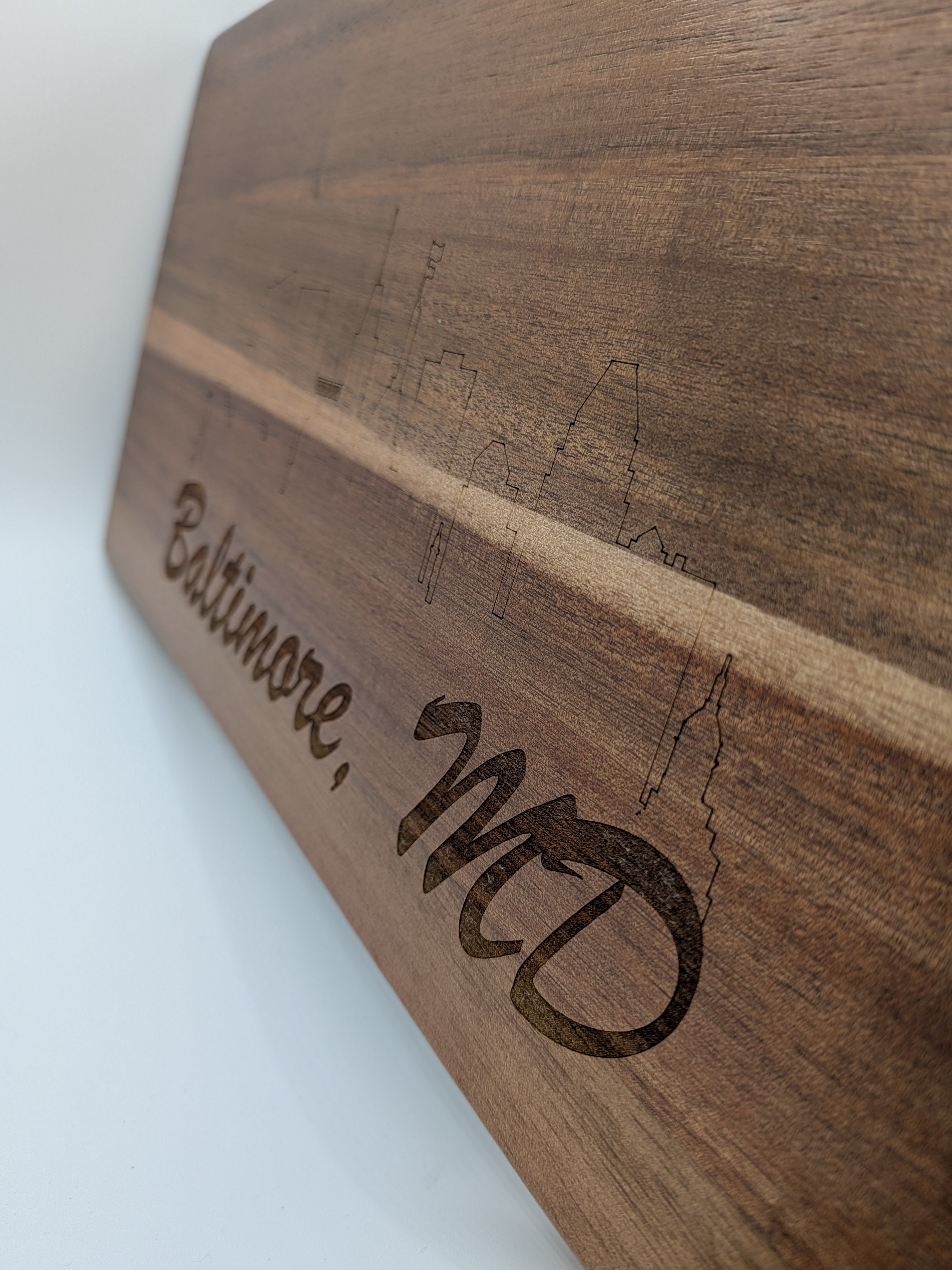 Baltimore Skyline Grazing Board, Engraved Maryland Charcuterie & Cheese Board, Wood Serving Tray