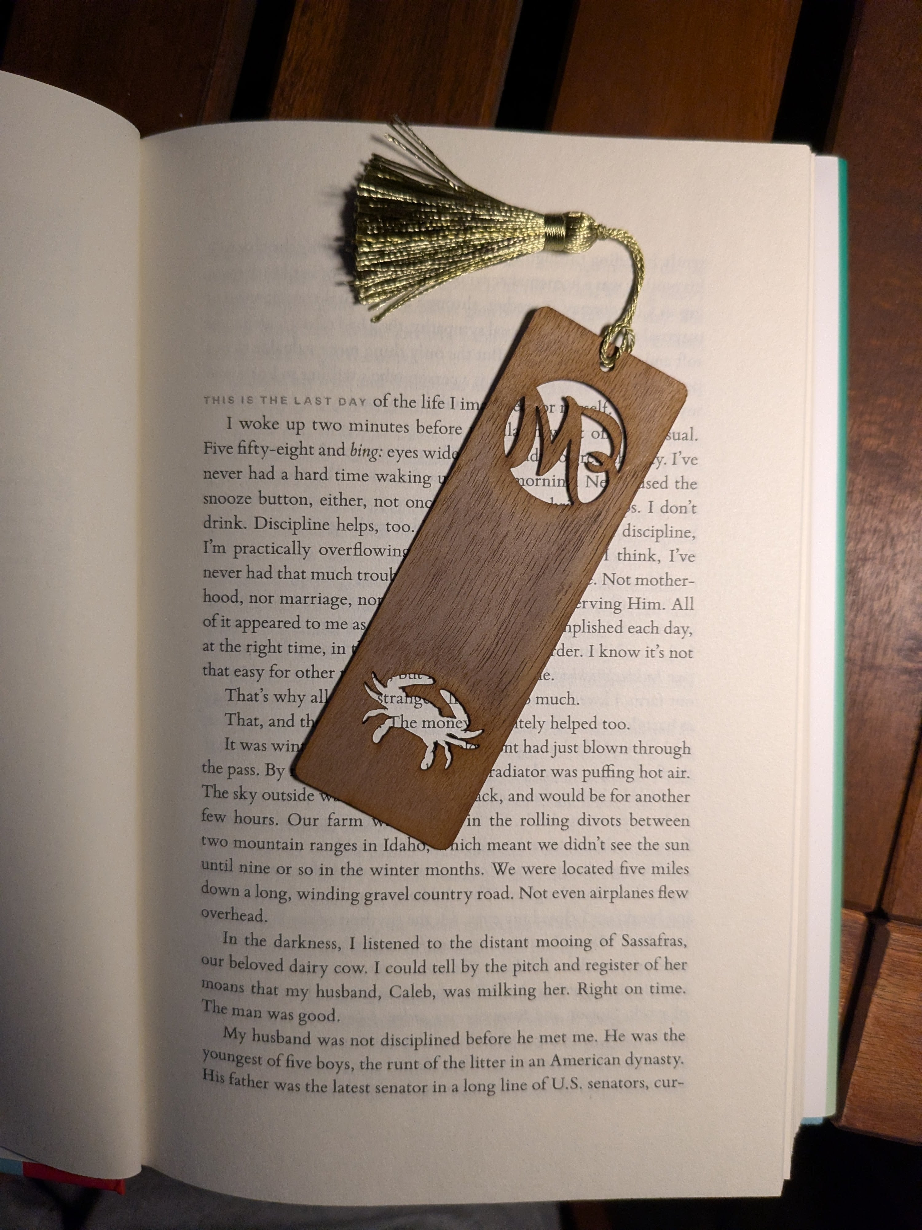 Maryland Crab Bookmark, Personalized Wood Monogram, Chesapeake Gift for Book Lovers